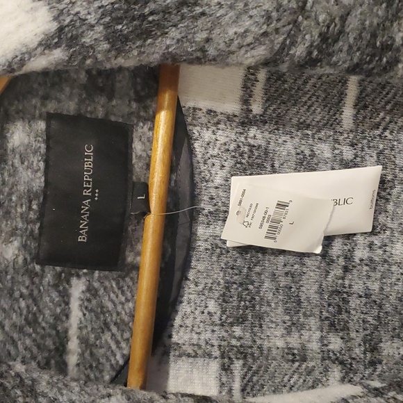 Banana Repulbic Plaid Knit Wool Overcoat - Picture 3 of 4